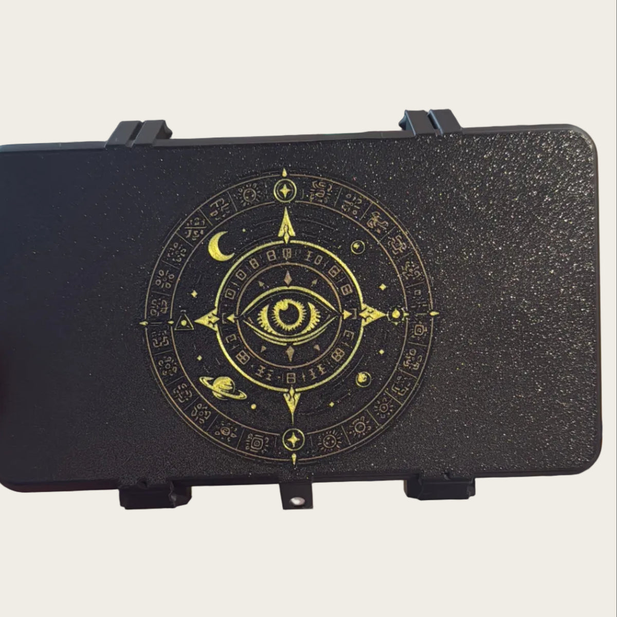 Case with a custom image of a compass