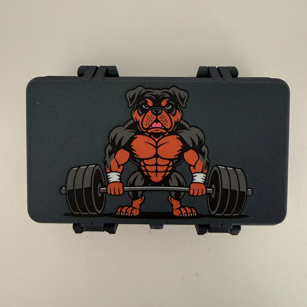 Case with a custom image of a workout dog